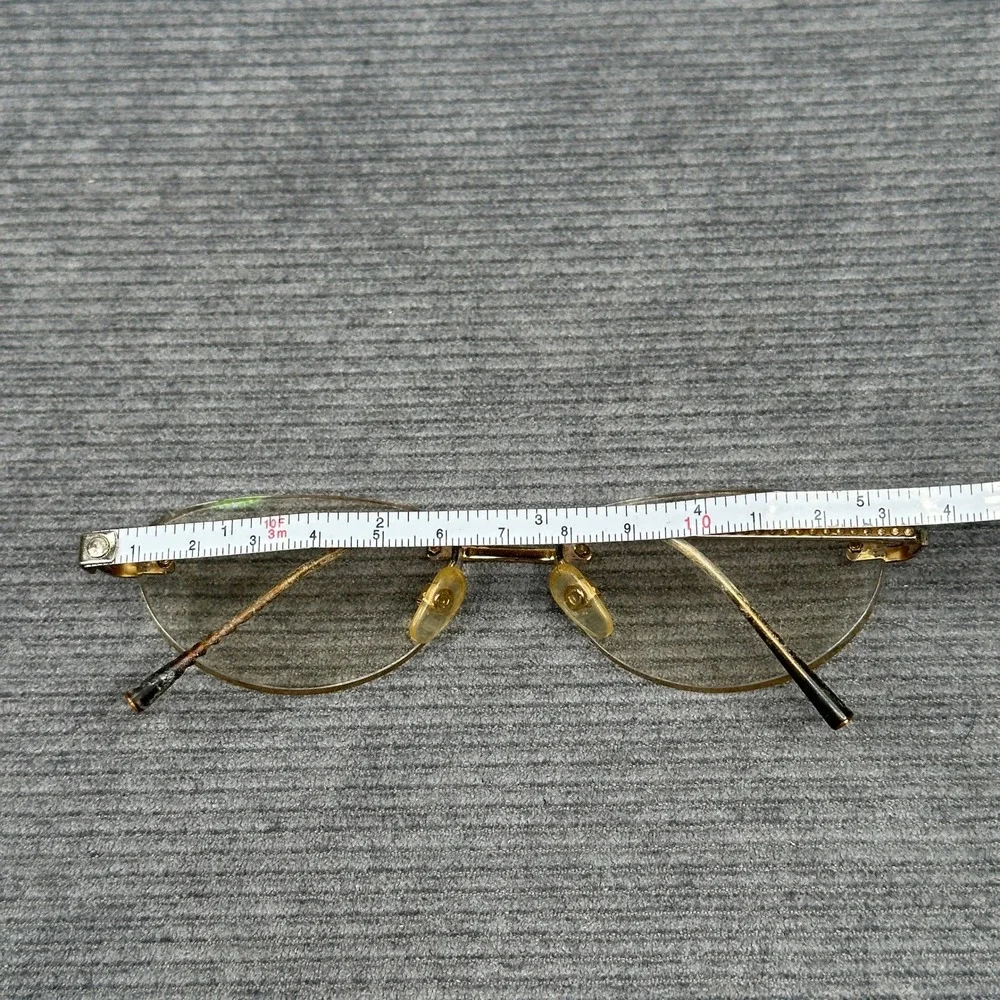 Chanel Vintage Rimless Rhinestone Eyeglasses Gold Tone Oval 4013  52-18